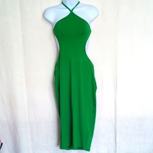 SheIn Kelly Green Bodycon Cutout Dress Open Back Size Large